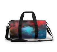 Blue Red Nebula Sport Duffel Bag Gym Bag Weekend Overnight Bag for Travel Camping Hiking Beach 45x23x23cm