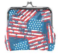 Blue Red Patriotic Flags Pattern Leather Purse, Blue Red Patriotic Flags, Blue Red Patriotic Flags, Classic, Patriotic Flags Blue Red, Classic