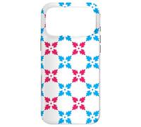 Blue Red Snowflakes Cross Leaves Flower Symmetry Pattern Case for iPhone 17 Pro Max