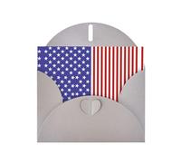 Blue & Red US Flag Gray prints Greeting Cards 6x4-inch with Envelope | Perfect for writing greetings and thank-you notes