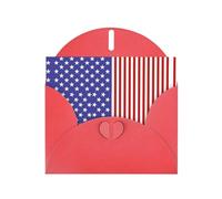 Blue & Red US Flag Red prints Greeting Cards 6x4-inch with Envelope | Perfect for writing greetings and thank-you notes