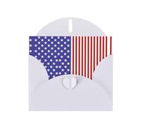 Blue & Red US Flag White prints Greeting Cards 6x4-inch with Envelope | Perfect for writing greetings and thank-you notes