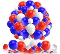 Blue Red White Balloons 10 Inch 25 Pack Britain Balloons With Tying Tool Royal Themed Decoration For Birthday Wedding Union Jack Circus Baseball Theme Party Decoration Supplies
