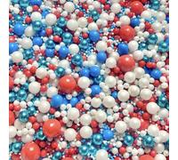 Blue red white sonic sprinkles blend chocolate balls dad cupcake cookies cake toppers pearls 100s and 1000s sports football team colours British royal men male boys NATIONAL TREASURE