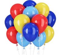 Blue Red Yellow Balloons 12INCH Balloons for Paw Party Decorations 60PCS Royal Blue Red Yellow Helium Latex Balloon for Arch Carnival Circus Birthday Supplies
