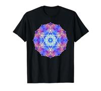 Blue Red Yellow Flame Metatron Cube Mandala Shapes Mania Value Graphic T-Shirt, Men, Black, S