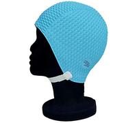 Blue Reef Bubble Pimple Effect Single Solid Colour Ladies Classic Retro Swimming Hat Swim Cap One Size Average Adults With Adjustable Strap (Light Blue)
