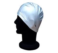 Blue Reef Elasticated Stretchy Anti Tear Easy Fit Plain Deluxe Pull On Swimming Hat Swim Cap One Size Suitable For All Ages 3+ Years (Silver)