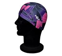 Blue Reef Elasticated Unisex Nylon Lycra Stretchy Swim Hat Bathing Cap Abstract St Tropez Print Deluxe Pull On One Size Fits All Suitable For All Ages 3+ Years (Purple Print)