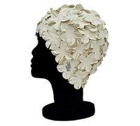 Blue Reef Isla Floral Ladies Classic Retro 3D Flower Petal Plain One Colour Stylish Vintage Swimming Hat Swim Cap Generous One Size Adults