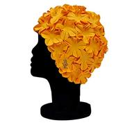 Blue Reef Isla Floral Ladies Classic Retro 3D Flower Petal Plain One Colour Stylish Vintage Swimming Hat Swim Cap Generous One Size Adults