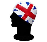 Blue Reef Stretchy Pull On Easy Fit Saltire Union Jack St George Welsh Dragon Pull On Swimming Hat One Size For Ages 8+ Years (Union Jack)
