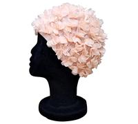 Blue Reef Virgo Floral Ladies Classic Retro 3D Flower Petal Plain One Colour Pretty Stylish Vintage Swimming Hat Swim Cap One Size Adults (Pale Peach)