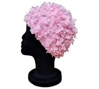 Blue Reef Virgo Floral Ladies Classic Retro 3D Flower Petal Plain One Colour Pretty Stylish Vintage Swimming Hat Swim Cap One Size Adults (Pastel Pink)