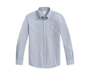 Blue Regular Fit Oxford Cloth Friday Sport Shirt with Polo Button Down Collar - male - Brooks Brothers - Casual Shirts - Blue - M - Shirts M