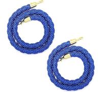 Blue Retractable Rope with Gold Hooks 2-Pack Crowd Control Barrier Indoor/Outdoor Stanchion Divider (Size: 60cm) - Premium Quality and Stylish