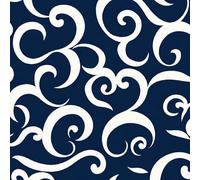 Blue Retro Floral Self Adhesive Wallpaper Geometric Contact Paper Peel and Stick Wallpaper Thicken Waterproof Matte with Sticky Back Canvas Wall Cabinets Furniture Stickers Decorate 0.4×5 m
