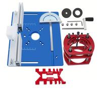 Blue Reverse Lifting Table for Router - Fixed Lift Kit with Support Push Plate & 180° Angle Gauge Max Lift 51mm for Wood Grooving - Essential Tool for Woodworking