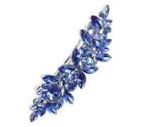 Blue Rhinestone Barrette Hair Clip for Women Secure Hold | Metal plastic and glass rhinestones, lightweight fit for varied hair types, French elegance for photos and birthdays