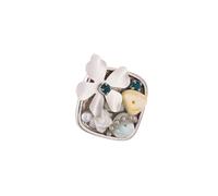 Blue Rhinestone Flower Pearl Geometric Square Open Statement Ring for Women Silver Plated Elegant Adjustable Band Stackable Comfort Fit Knuckle Finger Rings Wedding Cocktail Prom Party Fashion Jewelry