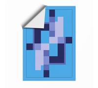 Blue Rhythm Geometric Unframed Wall Art Print A2 (59.4×42cm), Wall Decor for Living Room, Bedroom, Office & Home, Art Gift