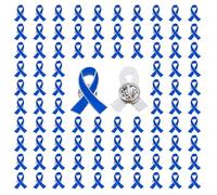 Blue Ribbon Pins 100 pieces Blue Awareness Pins for Marine Environmental Protection,Prostate Cancer,Colon Cancer,Thyroid Disease