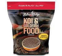 Blue Ridge Fish Food Pellets, Mini and Large Mix, Growth Formula, Koi and Goldfish, Floating Pellet, Balanced Diet, 5LB