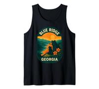 Blue Ridge Georgia Black Bear Mountain Sunset Badge Tank Top