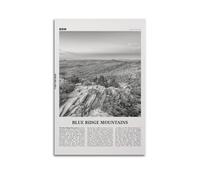 Blue Ridge Mountains Print Black And White, Blue Ridge Mountains Wall Art, Blue Ridge Mountains Poster, Blue Ridge Mountains Photo Poster Decorative Painting Canvas Wall Posters And Art Picture Print
