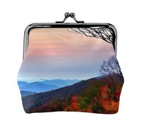 Blue Ridge Mountains Print Exquisite Kiss Lock Wallet Compact Versatile Women Coin Purse Small Zipper Pouch