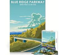 Blue Ridge Parkway Art for Adults 1000 Piece Jigsaw Puzzle Logic Practice Peaceful Recreation Clean Edges Lovely Gift (38X52CM)
