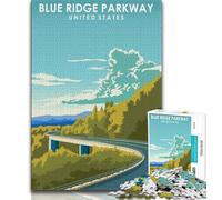 Blue Ridge Parkway Art Jigsaw Puzzles for Teenagers 1000 Piece,Decompressing Intellectual Educational Toy Great Gifts And Toys 75x50cm