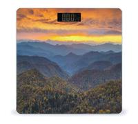 Blue Ridge Parkway Mountains Bathroom Scale Automatic Power On/Off Body Scales LCD Backlight Display Square Digital Scale Rounded Corners Bathroom Scales for Home Bedrooms