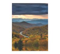 Blue Ridge Parkway Mountains Crystal Sticker, 3D Stereoscopic Effect, Pattern Does Not Fall Off When Exposed to Water