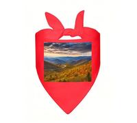 Blue Ridge Parkway Mountains Dog Bandana, Classic Plaid Dog Bandanas for Small Medium Large Dogs, Adjustable Washable Cotton Pet Scarf, Reversible Triangle Bibs for Puppy Dogs Cats Birthday Party Dail