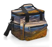 Blue Ridge Parkway Mountains Insulated Lunch Box Portable Cooler Bag Extra Large Lunch Bag Lunch Cooler Leakproof Ice Chest Thermal Cooler Shopping Bags for Beach, Picnic, Camping, Shopping