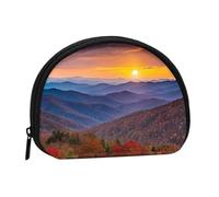 Blue Ridge Parkway Mountains Print Coin Purse Mini Wallet for Women Girls Personality Small Coin Pouch Shell Storage Bag Clutch Wallets, One Size, Casual