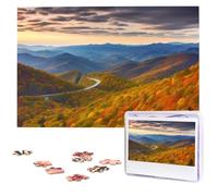 Blue Ridge Parkway Mountains Wooden Puzzles 1000 Pieces Personalized Jigsaw Puzzle For Adults Interesting Custom Photo Puzzles Gift For Holiday Birthday Wedding Anniversay