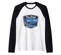 Blue Ridge Parkway North Carolina Mountain Scenic Road Raglan Baseball Tee