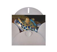 Blue Ring Octopus Greeting Cards Blank Note Cards with Envelopes Happy Birthday Card Thank You Card Wedding Party Invitation Cards for All Occasions 4x6 Inch