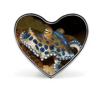 Blue Ring Octopus Heart Lapel Pin Women's Brooch, Suitable for Wedding Party Clothes Jewelry Accessories Backpack Brooch, Valentine's Day Pin, Anniversary