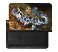 Blue Ring Octopus Passport Holder Cover Passport Cover Protector Essentials with Credit Card Slots Slim Travel Wallet Covers Documents Organizer Protector for Man&Women