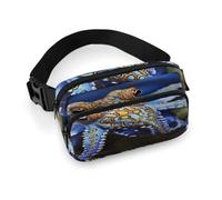 Blue Ringed Octopus Fanny Pack Large Bum Bag with Adjustable Strap Waist Pack Crossbody Bags Waist Bags with Zipper Belt Bag