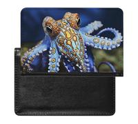 Blue Ringed Octopus Passport Holder Cover Passport Cover Protector Essentials with Credit Card Slots Slim Travel Wallet Covers Documents Organizer Protector for Man&Women