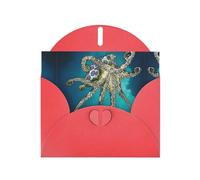 Blue Ringed Octopus Red prints Greeting Cards 6x4-inch with Envelope | Perfect for writing greetings and thank-you notes