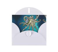 Blue Ringed Octopus White prints Greeting Cards 6x4-inch with Envelope | Perfect for writing greetings and thank-you notes