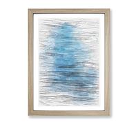 Blue Ripples In Abstract Modern Framed Print | A4 Oak Framed Wall Art | Ready to Hang | Abstract Fantasy Picture | Living Room Bedroom Lounge Office