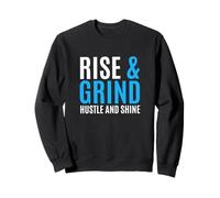 Blue Rise, Grind, Hustle, Shine Blue Graphic Sweatshirt