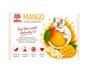 Blue River Diets Complete Crested Gecko Food | All Natural Gecko Food Made in the UK (60g, Mango Madness)