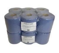 Blue Roll 2 Ply - Centre Feed Paper Towel Roll | 12 Pack | Strong, Absorbent Cleaning Roll for Kitchen, Industrial & Commercial Use | Embossed Wipe Tissue for Dispensers